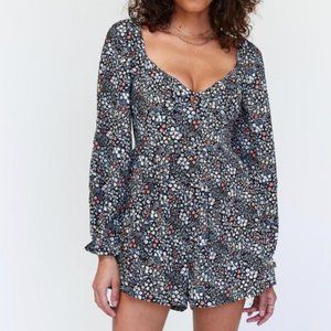 **NWT** Princess Polly - Tamara Playsuit in Black Multi